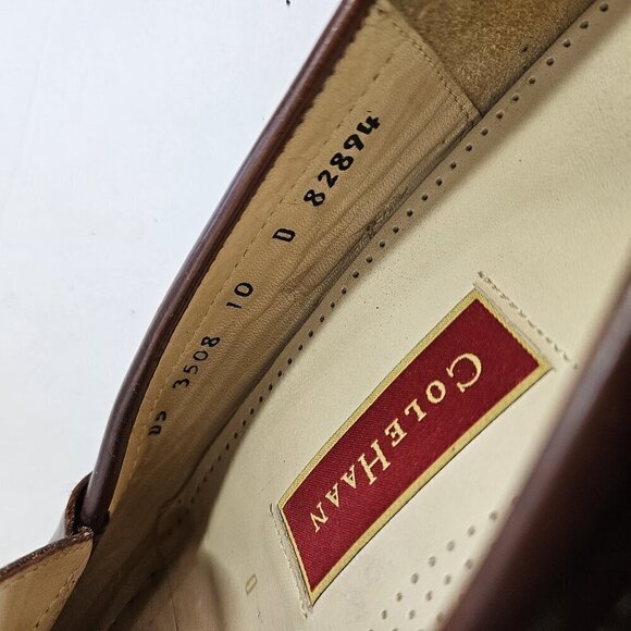 Cole Haan Pinch Shawl Tassel Brown Leather Men's Slip On Classy Loafer Size 10 - Picture 5 of 5